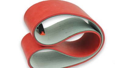 PVC conveyor belt with red glue