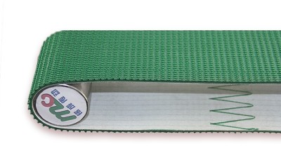Green PVC pattern conveyor belt